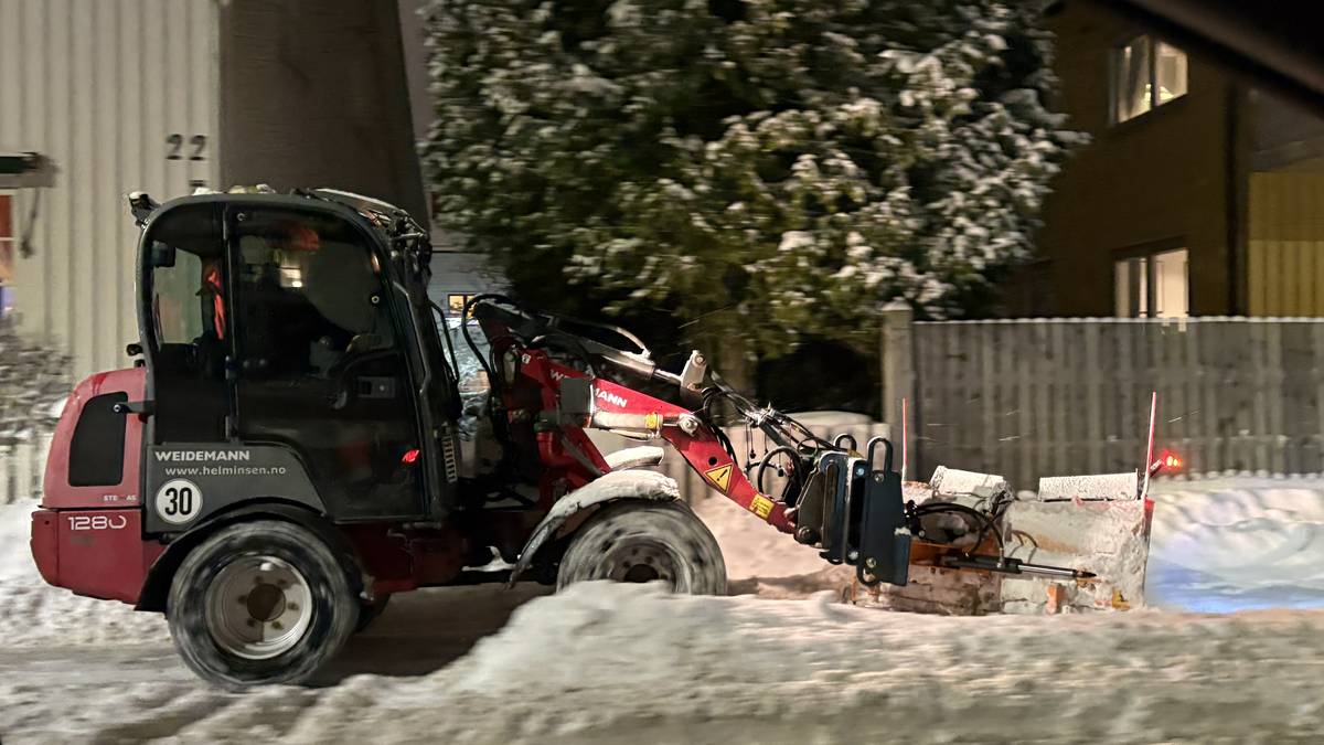 Måking av fortau i Fredrikstad