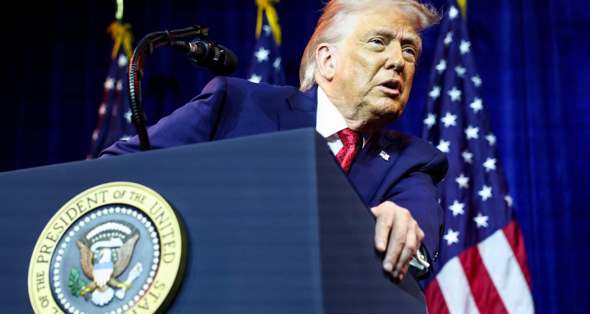 Trump fra podiet tirsdag.