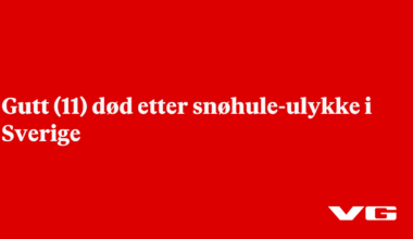 Gutt (11) død etter snøhule-ulykke i Sverige