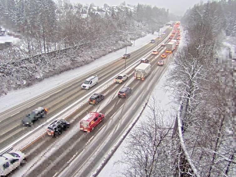 E6 sør for Oslo tirsdag ettermiddag. 