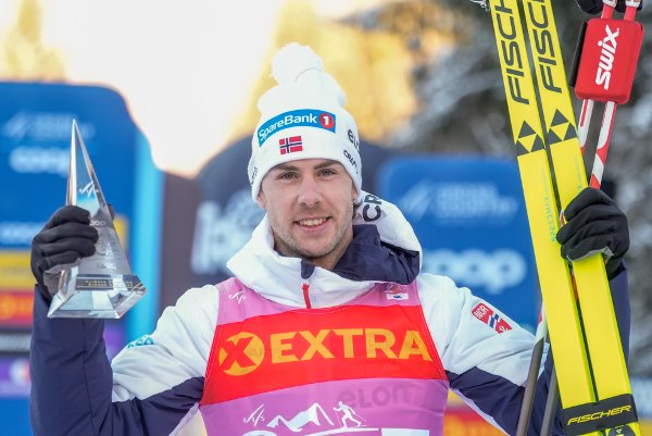 Alpe Cermis, Italia 20260104. 
Mattis Stenshagen i målområdet etter siste etappe opp 