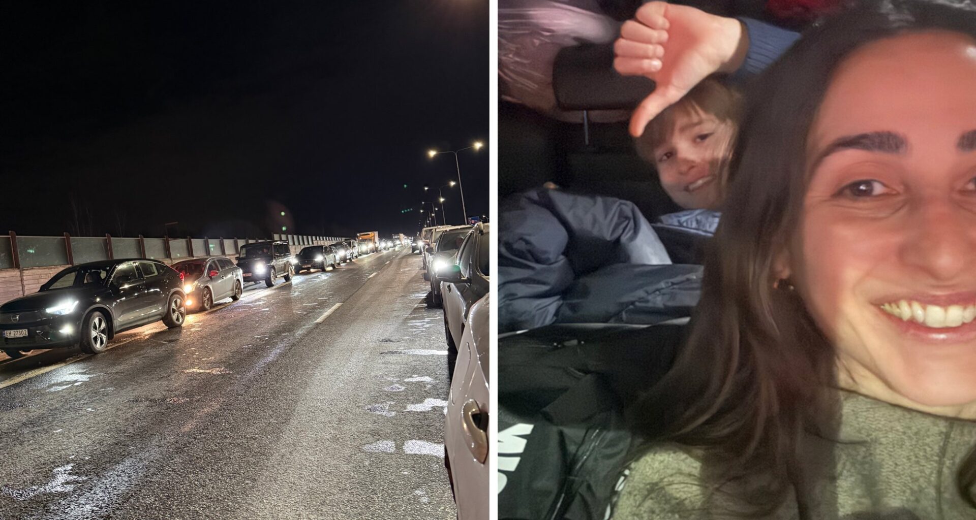 Ulykker og hendelser, E18 | Amy og Nicolai (10) står bom fast i køen: – Ganske lei - Tønsbergs Blad