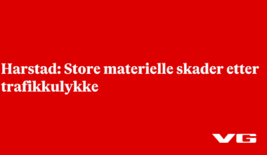 Store materielle skader etter trafikkulykke
