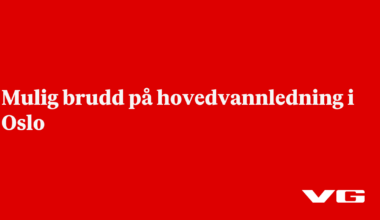 Mulig brudd på hovedvannledning i Oslo