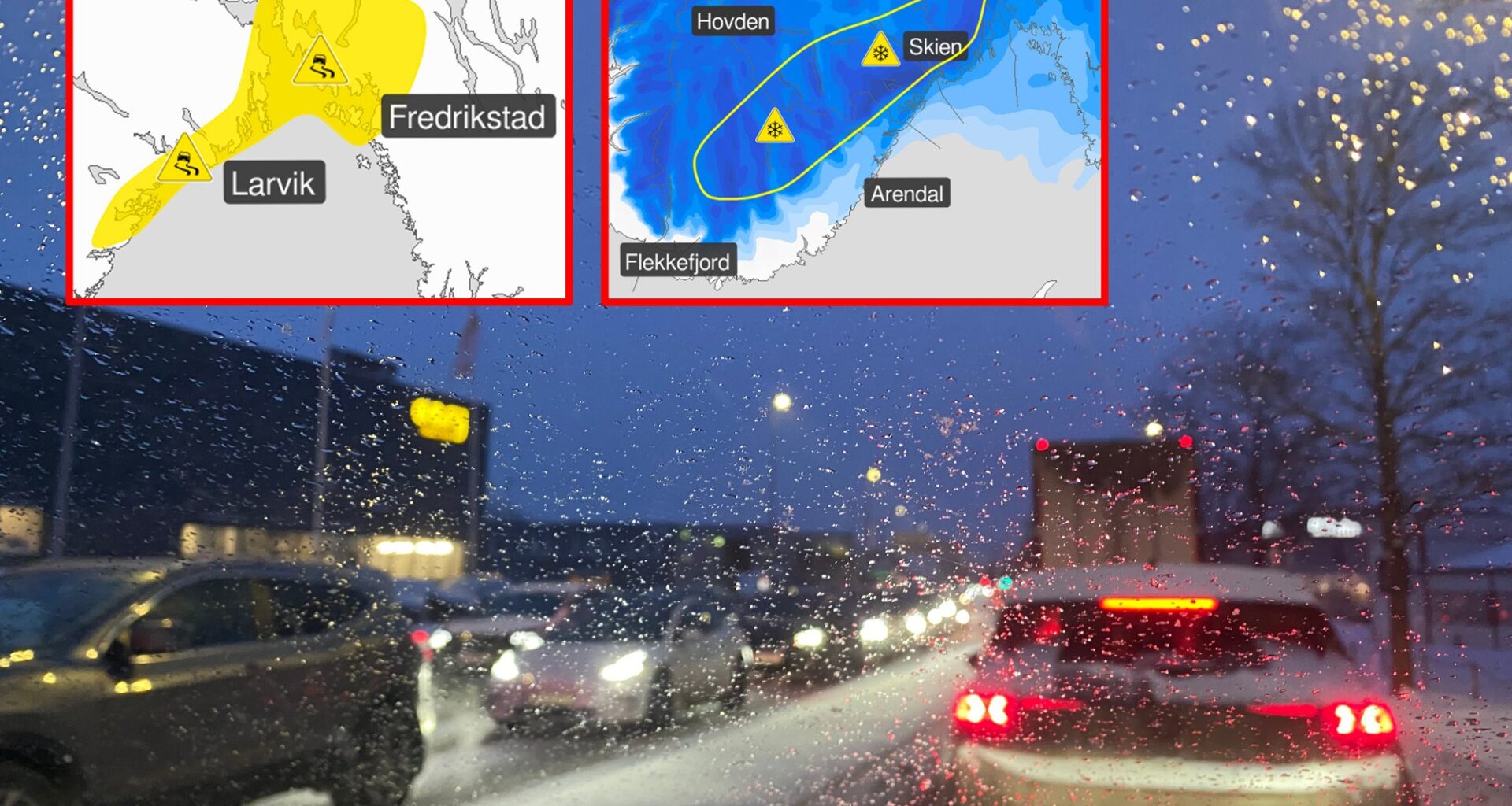Vær, Tønsberg | Farevarselet deler Tønsberg i to – sjekk hvordan det blir der du bor - Tønsbergs Blad