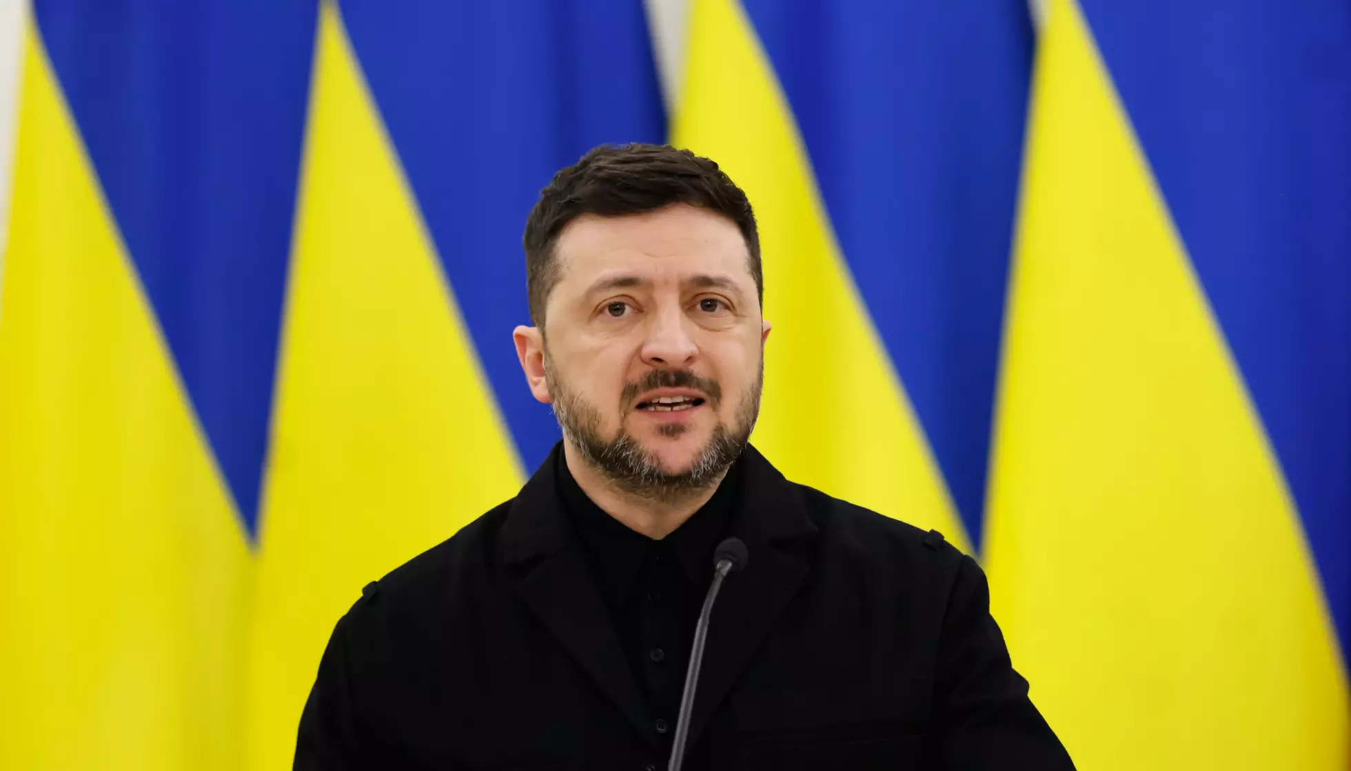 President Volodymyr Zelenskyj under et besøk i Litauen i januar. Foto: Mindaugas Kulbis / AP / NTB
