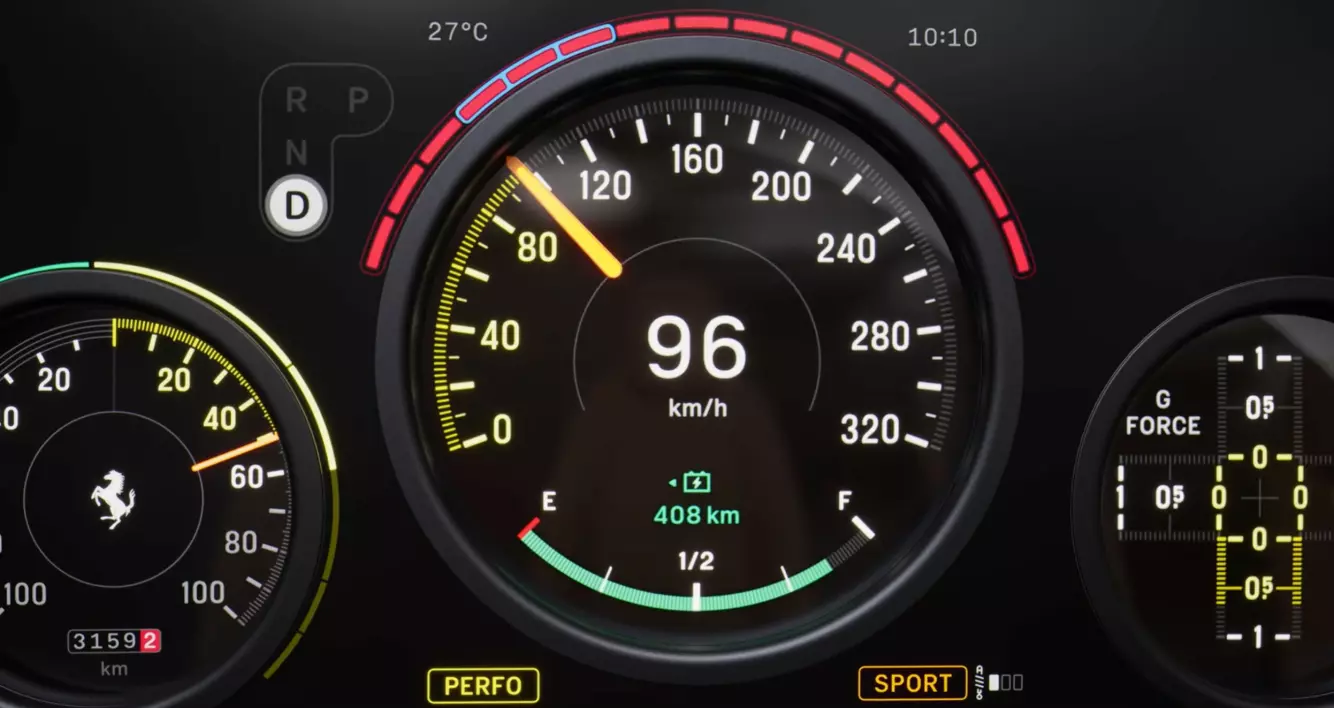 320: Legg merke til at bilen er oppstilt i 320 km/t. Det var viktig da vi som barn gikk rundt og så på biler.