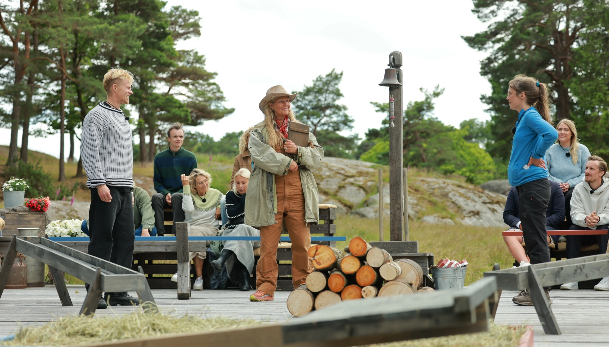 LANG KAMP: Det var duket for en lang kamp mellom Sondre Sundby og Heidi Røneid. Foto: TV 2