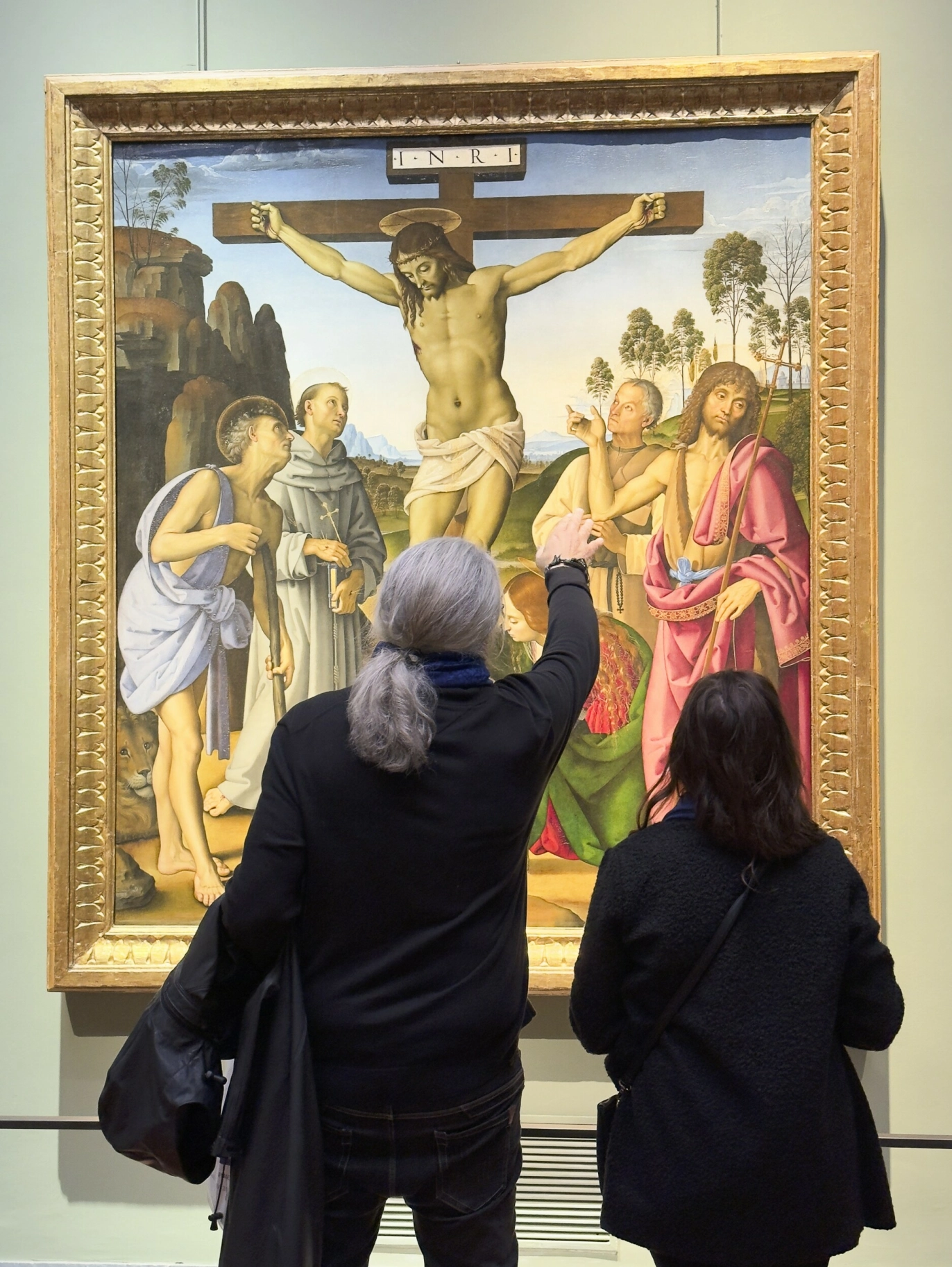 MEKTIG OPPLEVELSE: Jarl og Hilde Kristin foran Peruglnos maleri i Uffizi-museet.