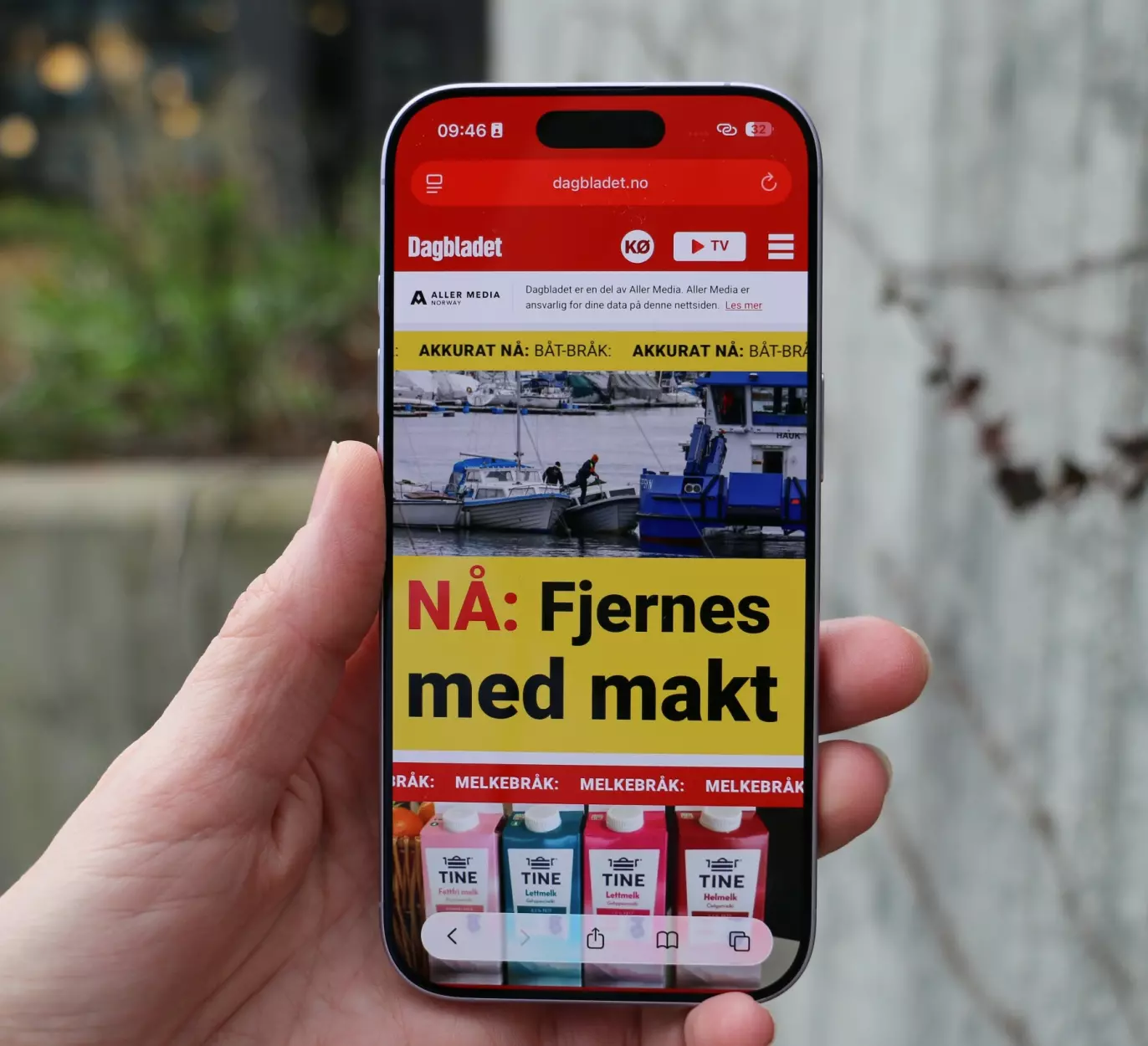BEDRE FLYT: Skjermen på iPhone 17 har fått 120 Hz - så rask at det nesten føles som Dagbladet laster fortere. Foto: Kirsti Østvang