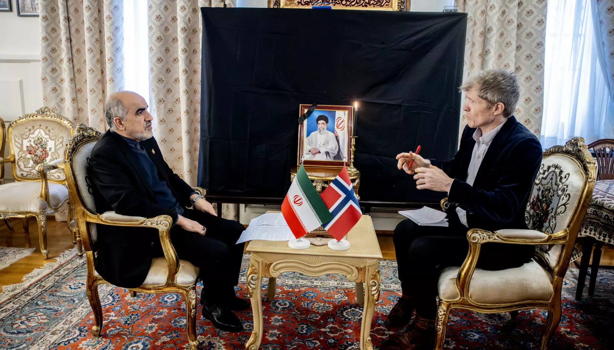AMBASSADØR-INTERVJU: Irans ambassadør Alireza Jahangiris uttalelser til Dagbladet ble et tema under stortingsdebatten torsdag. Foto: Bjørn Langsem/Dagbladet