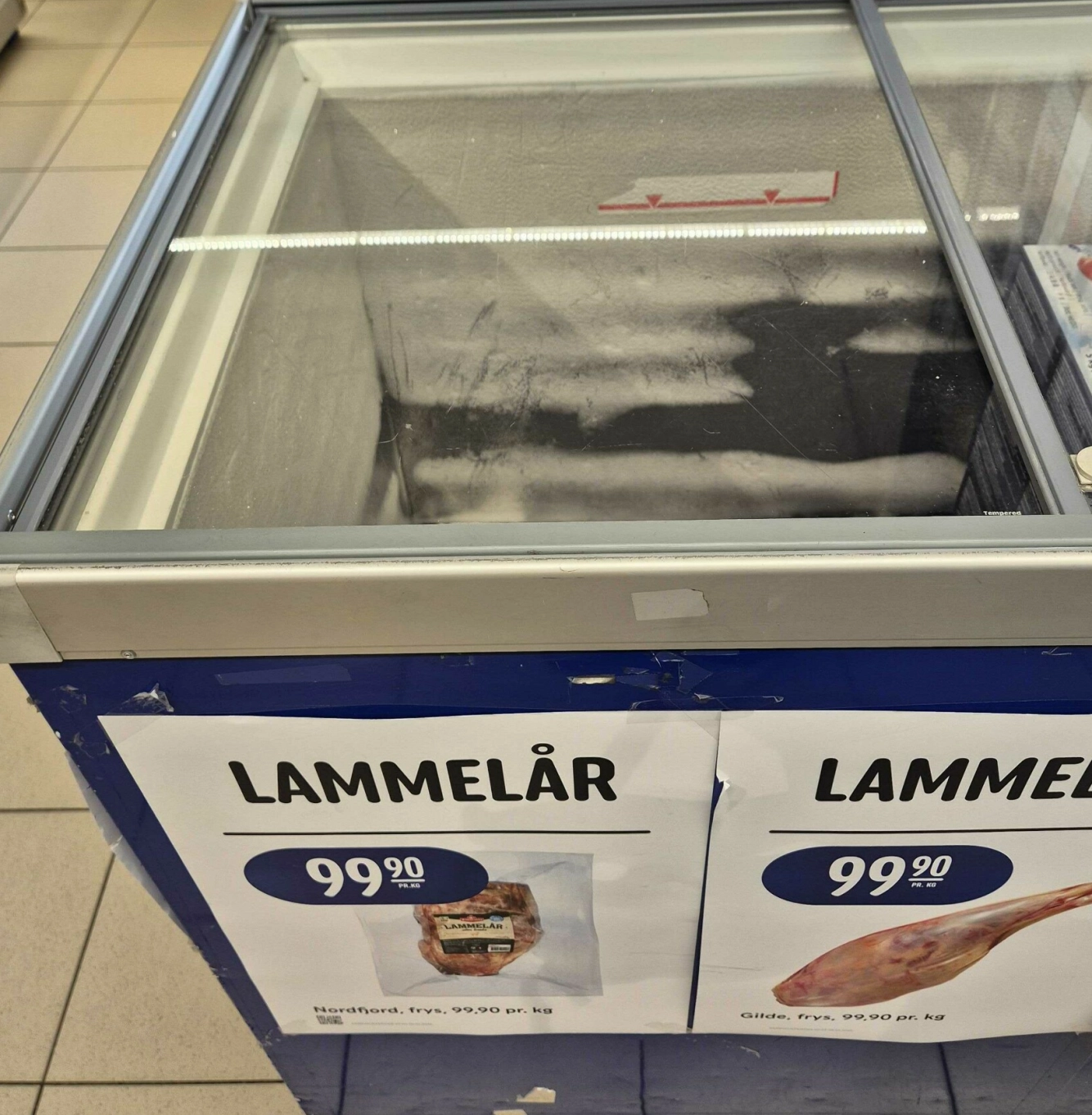 Det var tomt for lammelår på den ene butikken KK besøkte. Foto: Beth-Kajsa Elveos