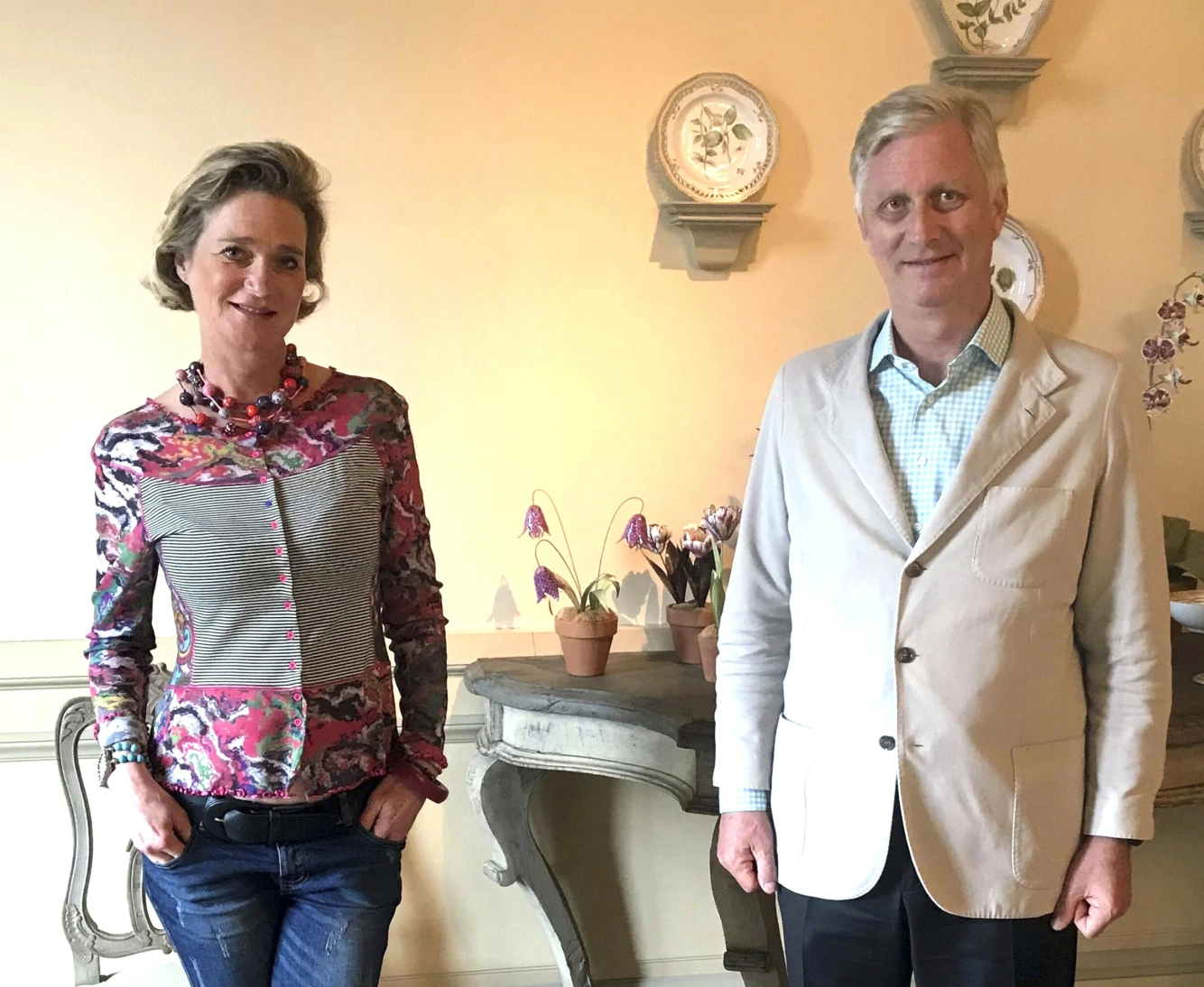 SØSKENTREFF: Delphine møtte sin bror kong Philippe for første gang en uke
etter at hun fikk retten til å bruke tittelen «Prinsesse av Belgia». Foto: Handout