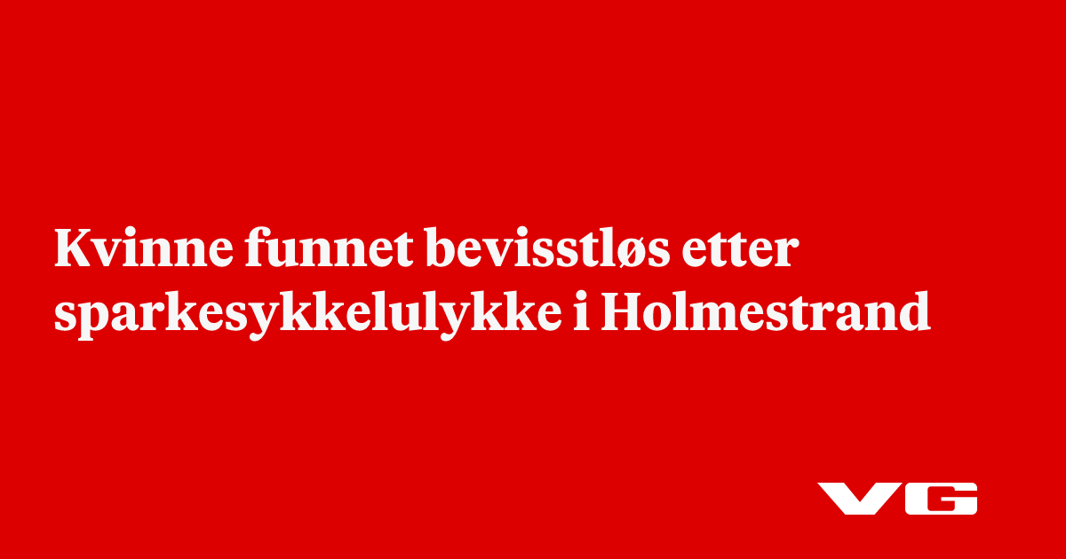 Kvinne funnet bevisstløs etter sparkesykkelulykke i Holmestrand