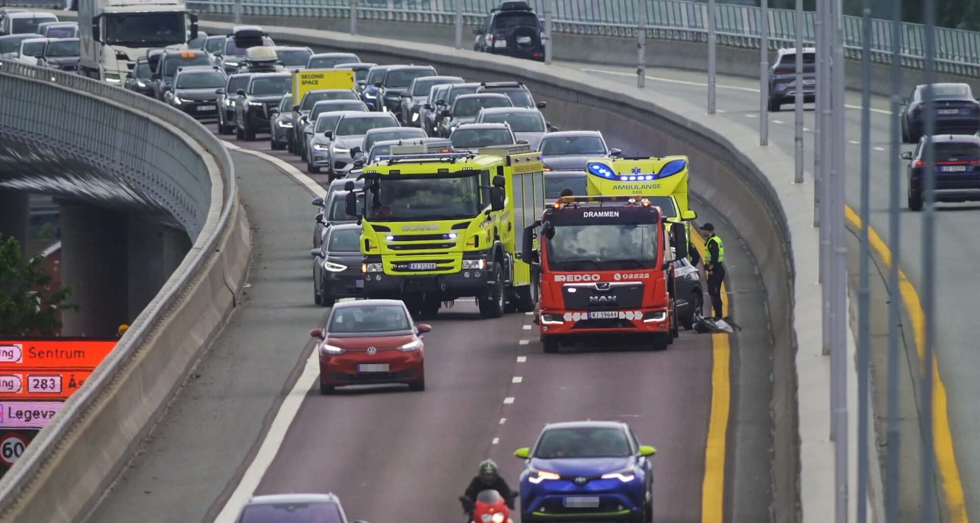Trafikk, Ulykke | Kø i «hele» Drammen