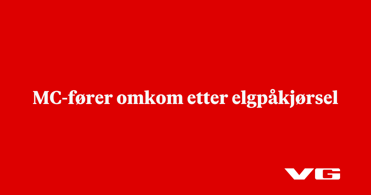 Motorsyklist kollidert med elg: –⁠ Fremstår alvorlig - VG