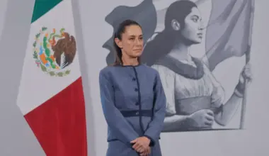 Mexico's President Claudia Sheinbaum during a briefing speaking about the raids this weekend by Immigration and Customs Enforcement (ICE) against immigrants at National Palace. on June 9, 2025 in Mexico City, Mexico.