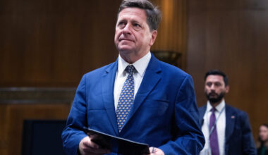 Jay Clayton, nominee to be director of national intelligence, arrives for his Senate Intelligence Committee hearing on July 15.