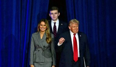 Donald Trump with Melania and their son Barron Trump in a file photo