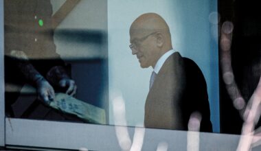 Microsoft CEO Satya Nadella seen window federal