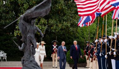 Inside Trump's remake of the White House Rose Garden. First a stone patio, then statues