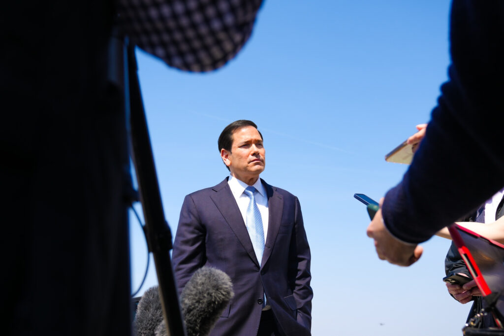 US Secretary of State Marco Rubio speaks to the media ahead of the G7 meet in France. Photo courtesy: X/@SecRubio