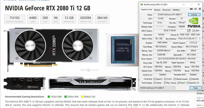 NVIDIA GeForce GTX 2080 Ti - oto nigdy nie wydany układ z 12 GB VRAM. Ma lepszą specyfikację niż GeForce RTX 2080 Ti [4]