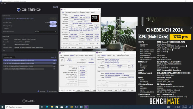 HiCookie podkręcił na płycie Gigabyte X870 Aorus Tachyon Ice procesor AMD Ryzen 7 9800X3D do niesamowitych 7313 MHz [4]