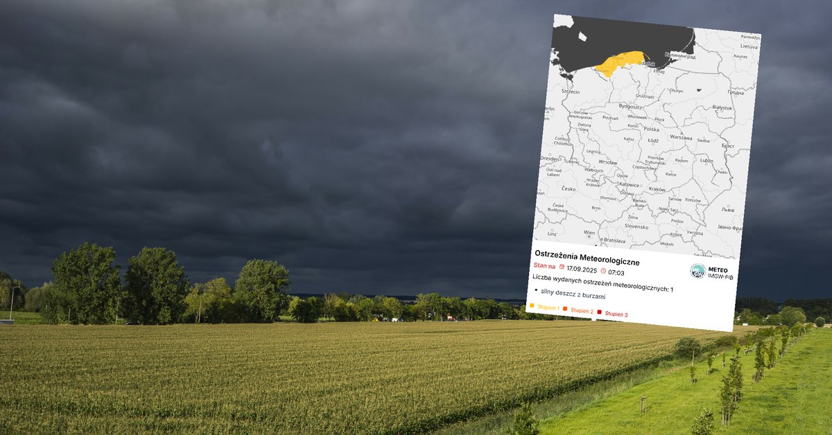 IMGW ostrzega przed burzami część Pomorza