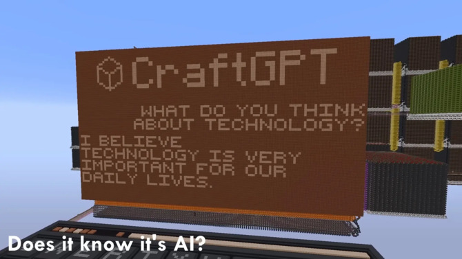 Gracz zbudował w Minecraft funkcjonalny model GPT z 5 milionami parametrów używając redstone, który odpowiada na pytania [1]