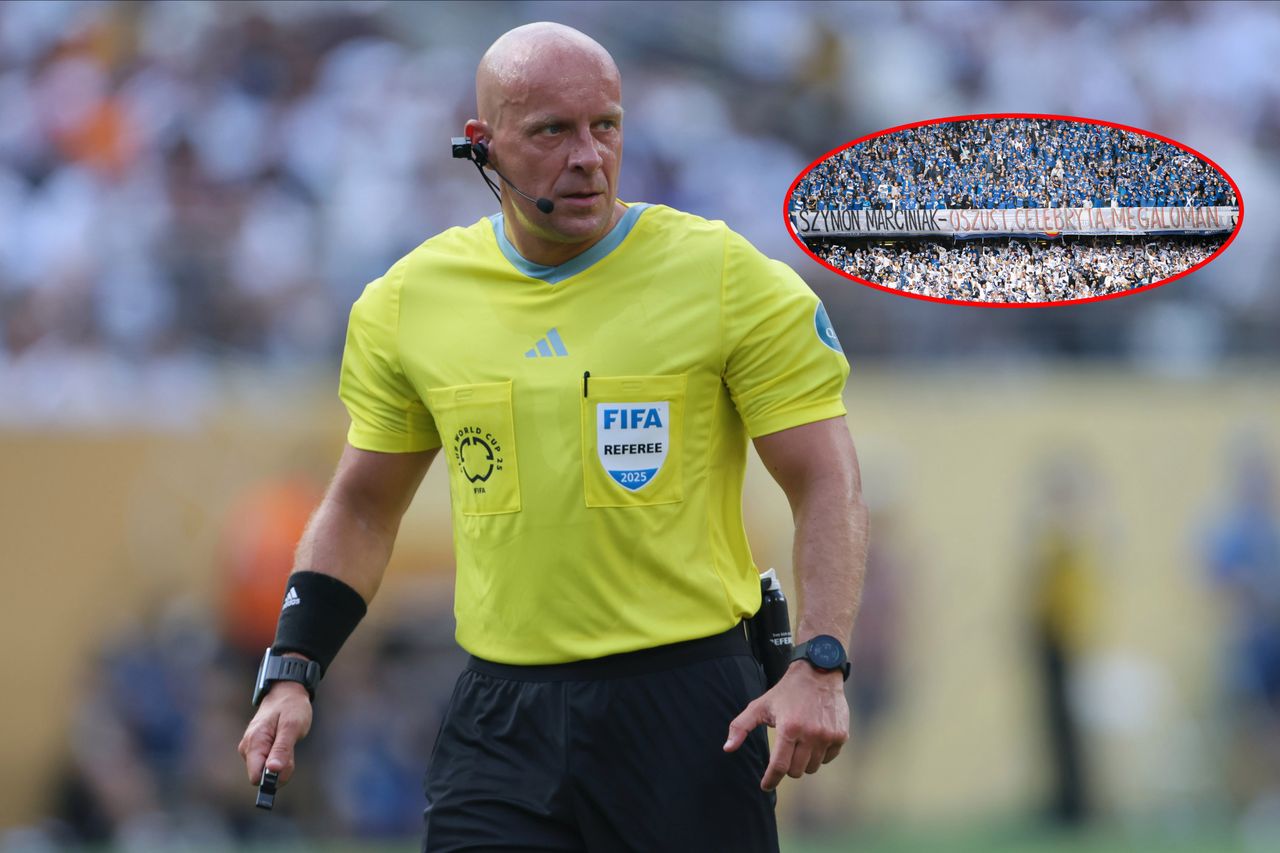 Gorąco na meczu. Transparent wycelowany w Szymona Marciniaka