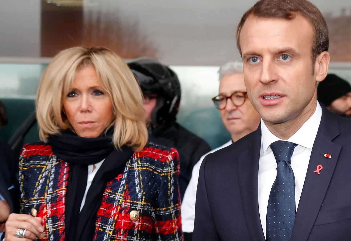 Prezydent Francji Emmanuel Macron z żoną Brigitte Macron