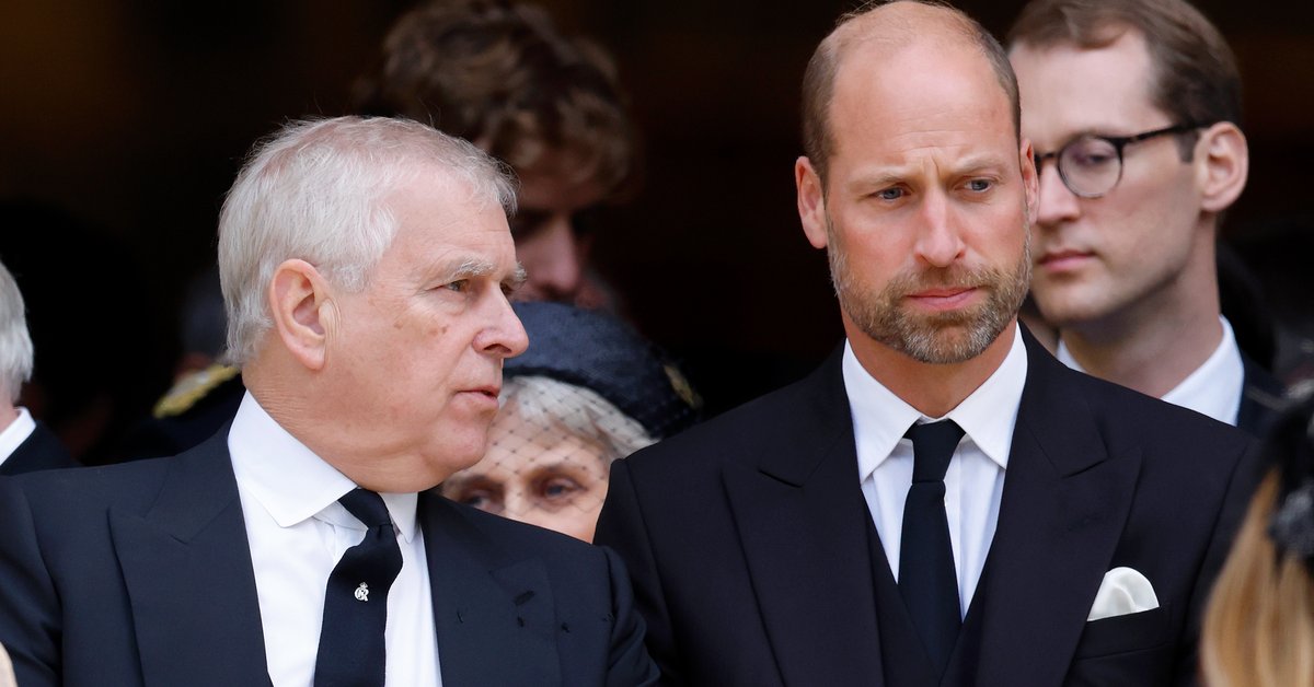 Sarah Ferguson i książę Andrzej w dniu pogrzebu