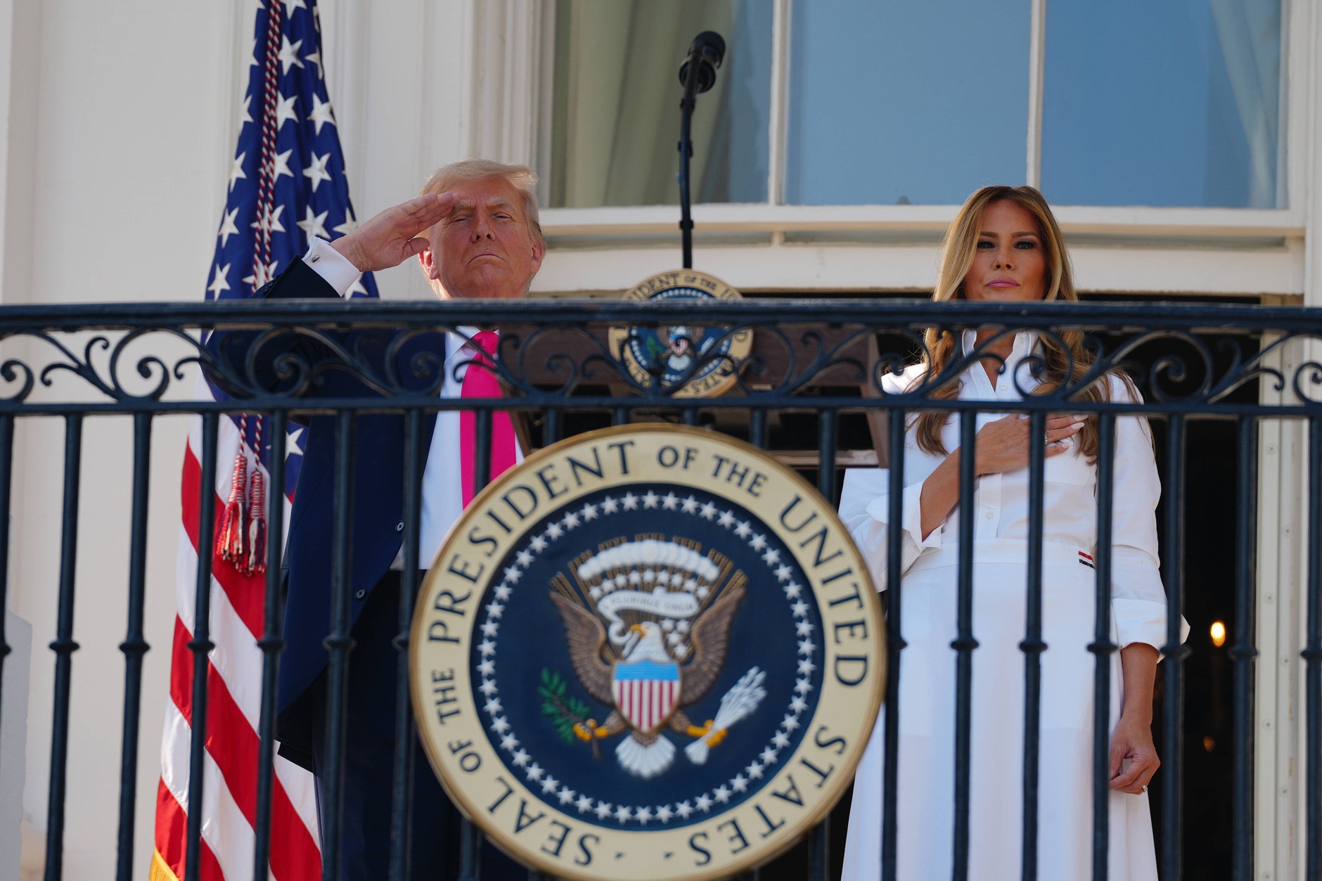 Prezydent Donald Trump i pierwsza dama Melania Trump (lipiec 2025 r.)