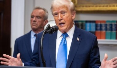 Donald Trump przemawia w sprawie nowych zaleceń dotyczących autyzmu, Waszyngton, Stany Zjednoczone, 22 września 2025 r.