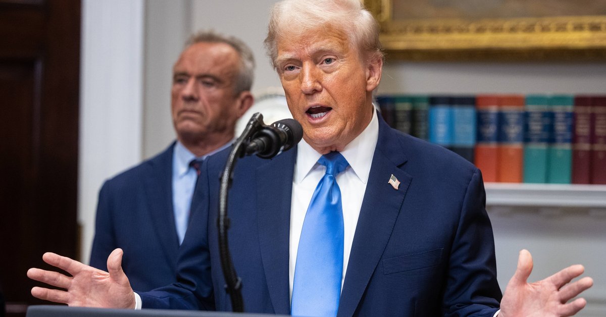 Donald Trump przemawia w sprawie nowych zaleceń dotyczących autyzmu, Waszyngton, Stany Zjednoczone, 22 września 2025 r.