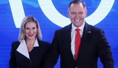 Marta Nawrocka i Karol Nawrocki w dniu zaprzysiężenia prezydenta — Warszawa, 6 sierpnia 2025 r.