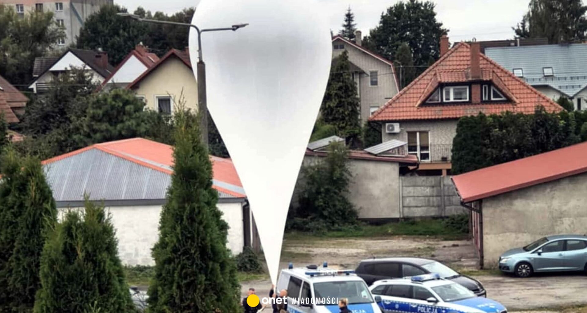 Tajemniczy balon unosił się nad Bartoszycami. Na miejscu pojawiła się policja