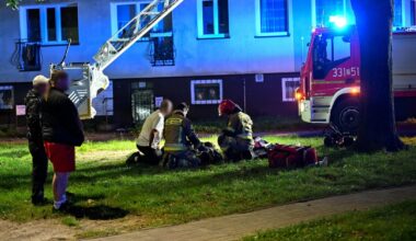 Potężny pożar w Koszalinie. Ewakuacja ponad 70 osób, są poszkodowani, w tym dzieci