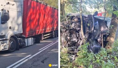 Cudem nikt nie zginął. Koło odpadło z ciężarówki i uderzyło w auto