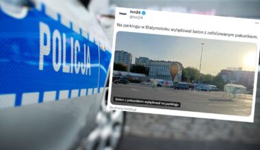 Balon z pakunkiem wylądował na parkingu w Białymstoku. Akcja służb - Onet