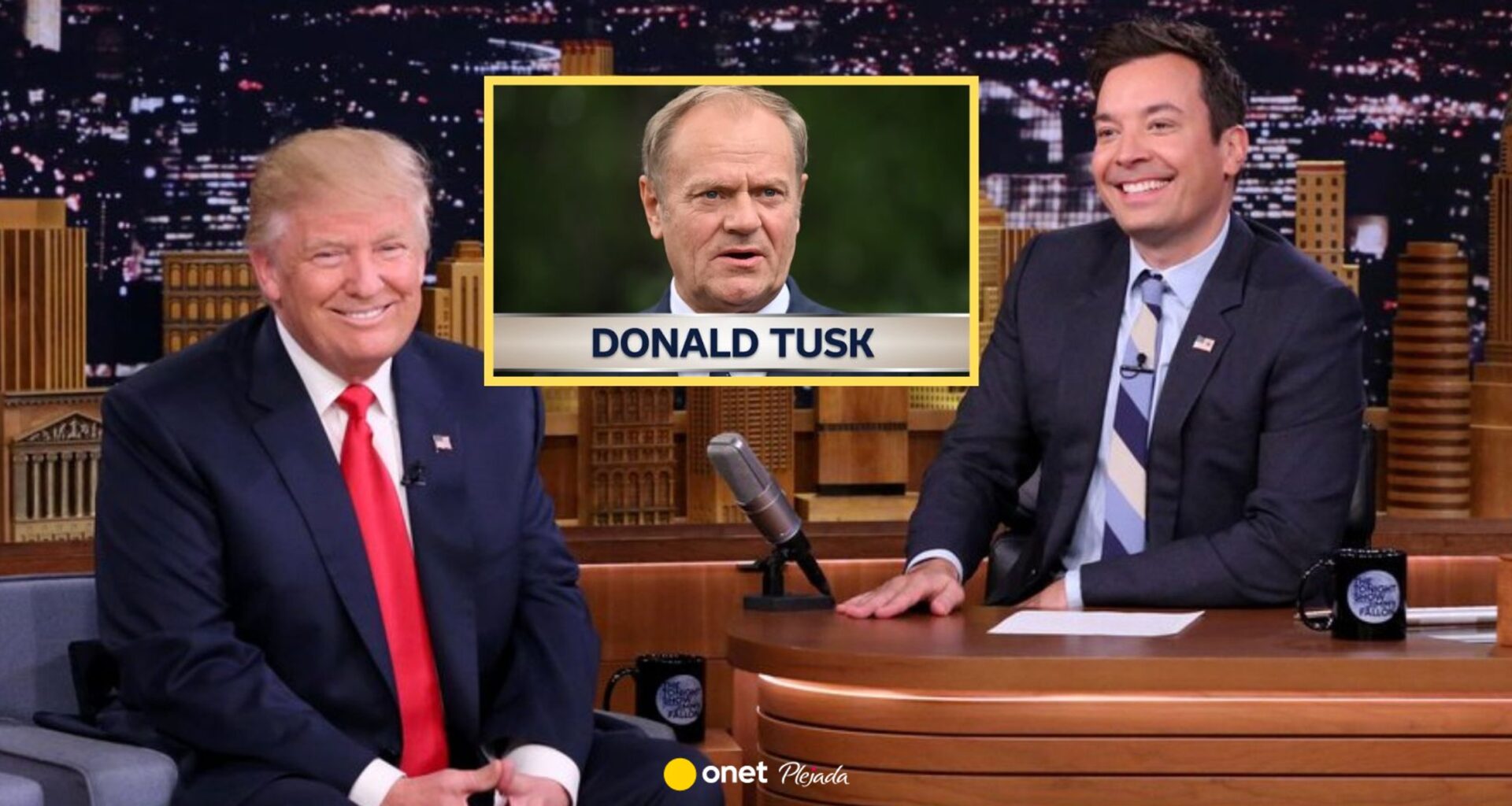 Jimmy Fallon dogryzał na wizji Donaldowi Trumpowi. Nagle pojawił się Donald Tusk