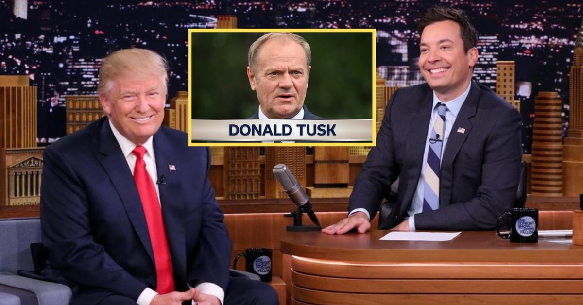 Jimmy Fallon dogryzał na wizji Donaldowi Trumpowi. Nagle pojawił się Donald Tusk
