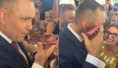 Karol Nawrocki zaskoczył zgromadzony tłum. Zabrał dziewczynce telefon i zrobił to