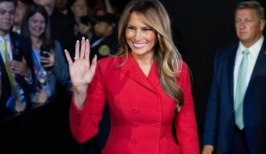 Melania Trump podczas bankietu na Zamku Windsor, 2025 r.