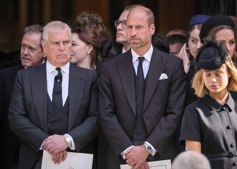 Książę Andrzej i książę William w dniu pogrzebu