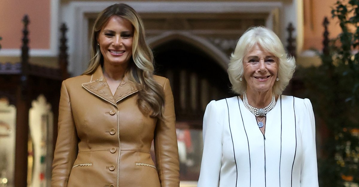 Królowa Kamila, król Karol III, Donald Trump i Melania Trump