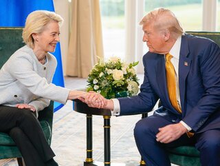 Przewodnicząca KE Ursula von der Leyen i prezydent USA Donald Trump