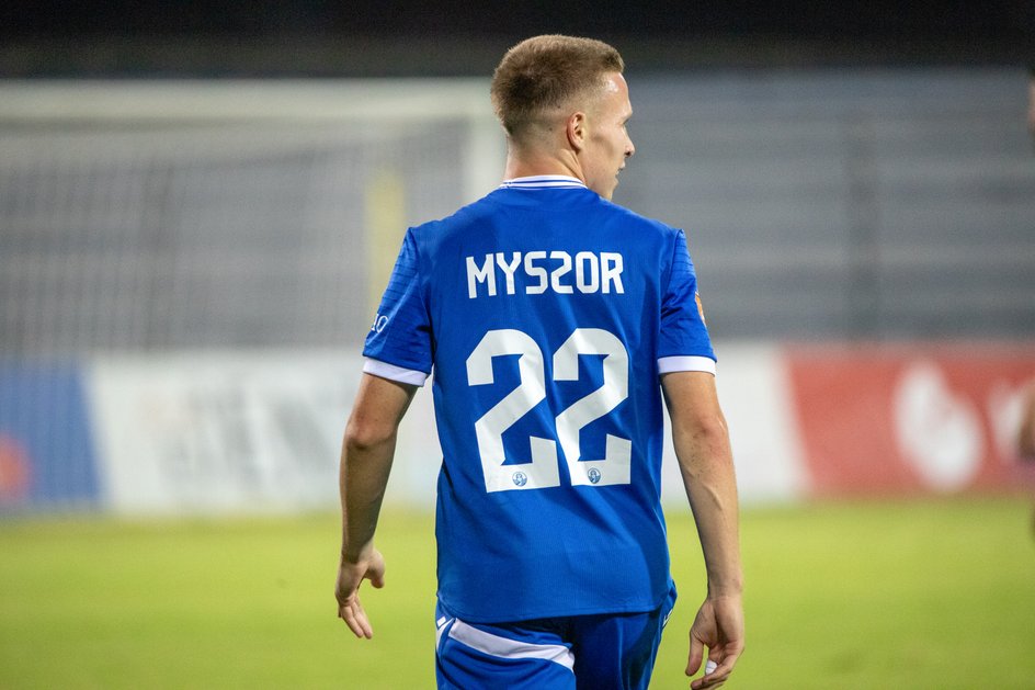 Jakub Myszor w barwach Teuty Durres w meczu z KF Vorą