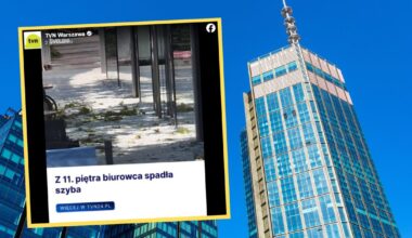 Niebezpieczna sytuacja w Warszawie. Szyba runęła z 11. piętra luksusowego wieżowca